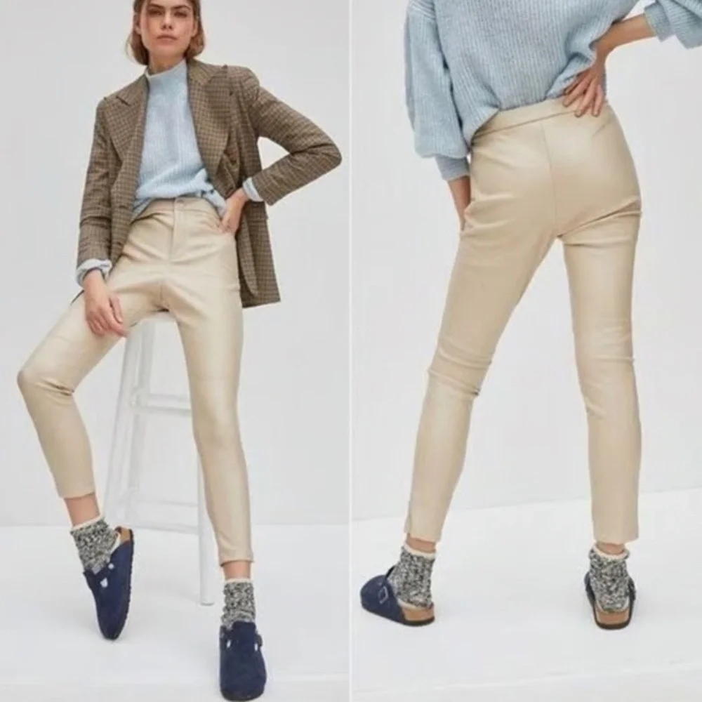 Anthropologie Avec Les Filles Arden Vegan Leather Pants Size Small New NWT